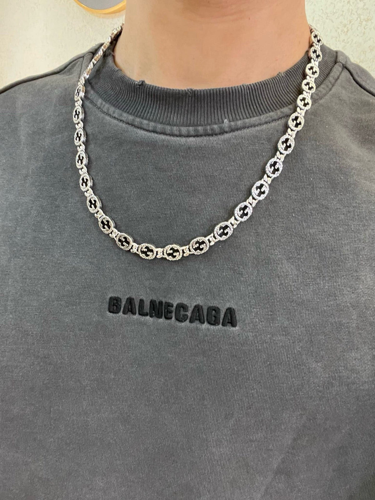 Gucci Anger Forest Interlocking G Antiqued Chain Necklace - album image 5
