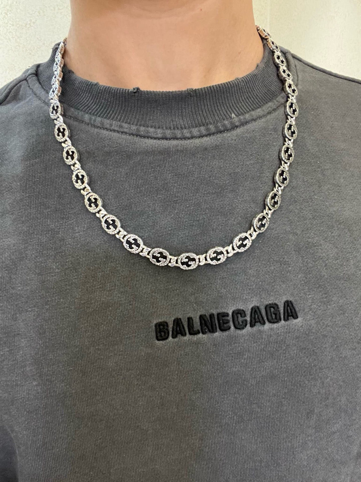 Gucci Anger Forest Interlocking G Antiqued Chain Necklace - album image 2
