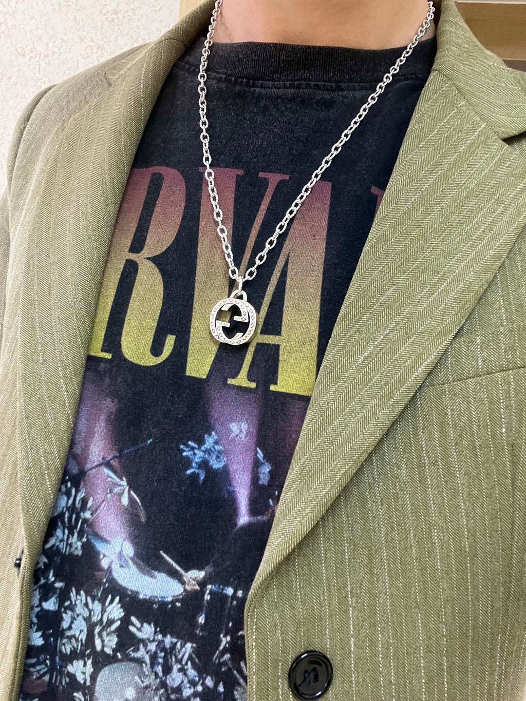 Gucci Anger Forest Interlocking G Antiqued Chain Necklace - album image 6