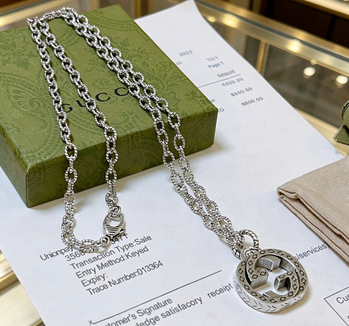 Gucci Anger Forest Interlocking G Antiqued Chain Necklace - album image 7