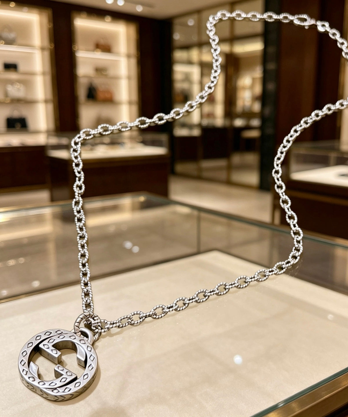 Gucci Anger Forest Interlocking G Antiqued Chain Necklace - album image 4
