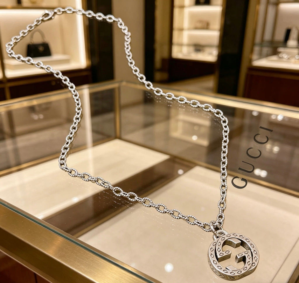 Gucci Anger Forest Interlocking G Antiqued Chain Necklace - album image 1