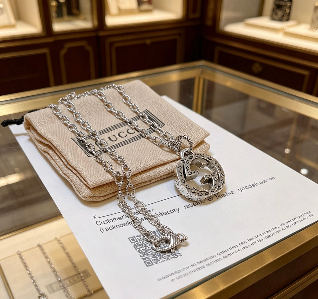 Gucci Anger Forest Interlocking G Antiqued Chain Necklace - album image 8