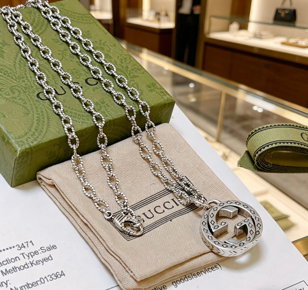 Gucci Anger Forest Interlocking G Antiqued Chain Necklace - album image 5