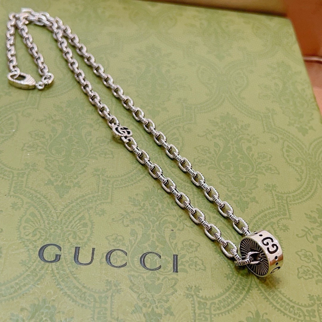 Gucci Anger Forest Interlocking G Antiqued Chain Necklace - album image 5