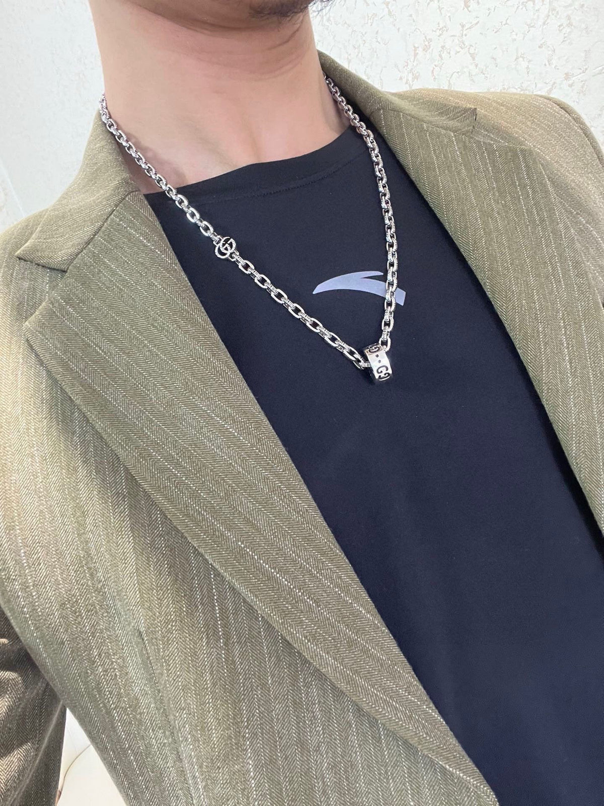 Gucci Anger Forest Interlocking G Antiqued Chain Necklace - album image 4