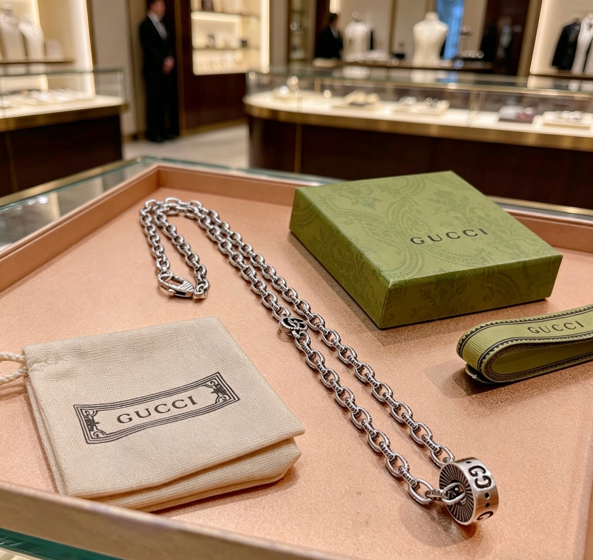 Gucci Anger Forest Interlocking G Antiqued Chain Necklace - album image 8