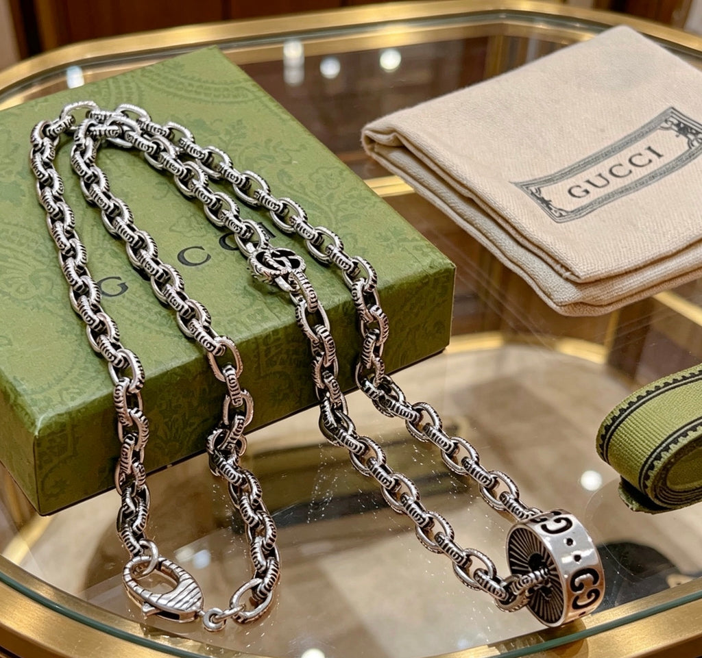 Gucci Anger Forest Interlocking G Antiqued Chain Necklace - album image 7