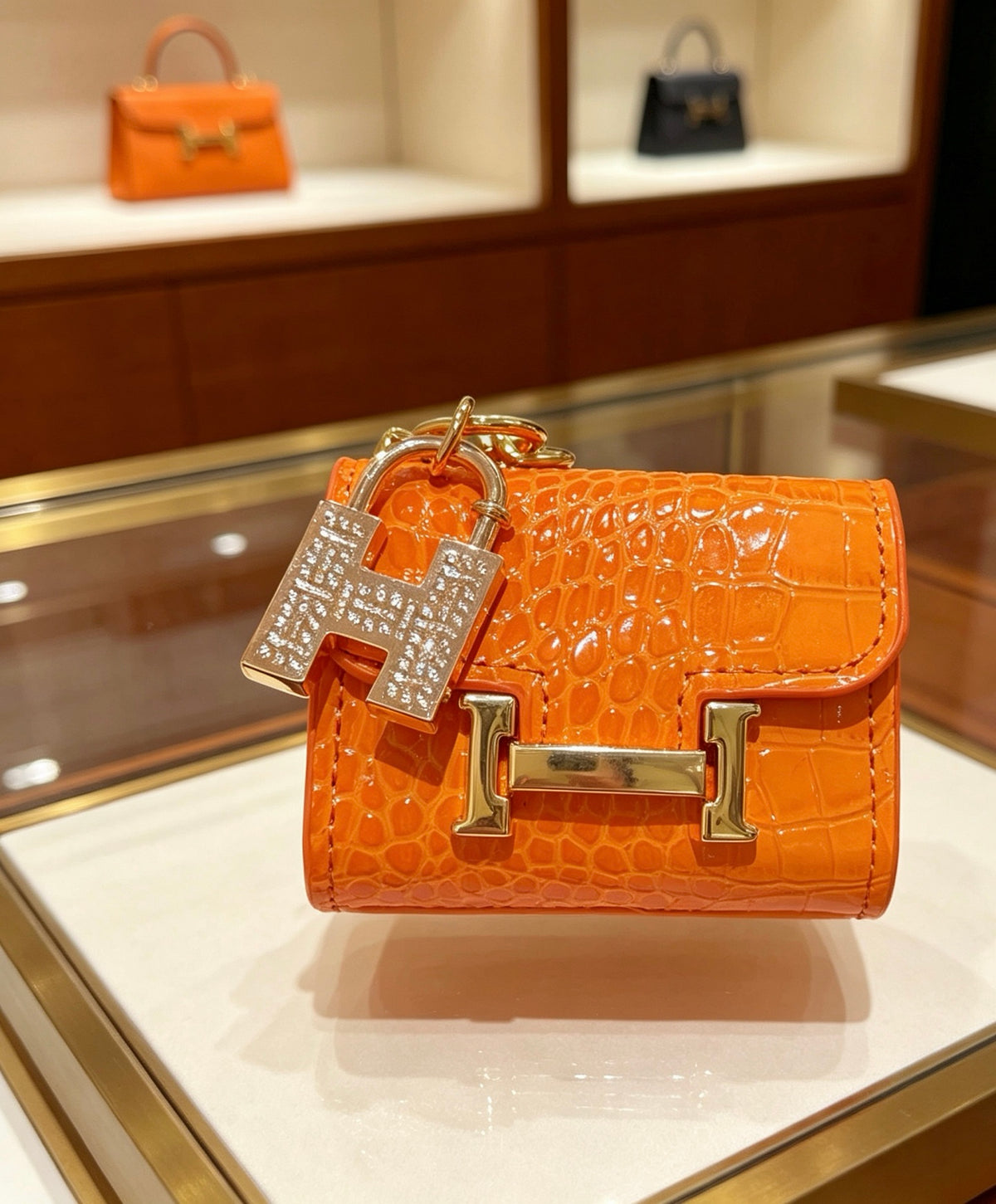 Hermès Orange Handbag-Charm Keychain - album image 6