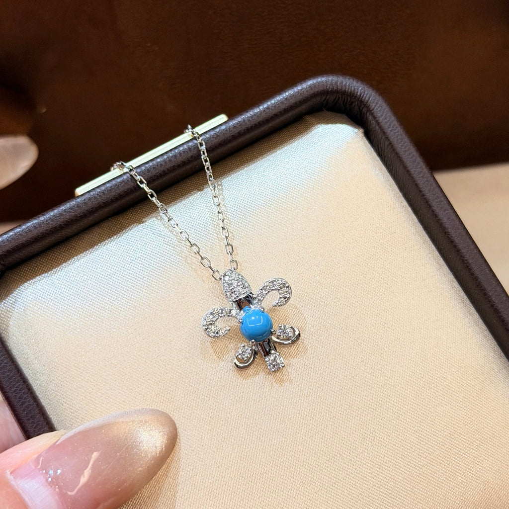 Chrome Hearts Blue Center Fleur Pendant Necklace - album image 9