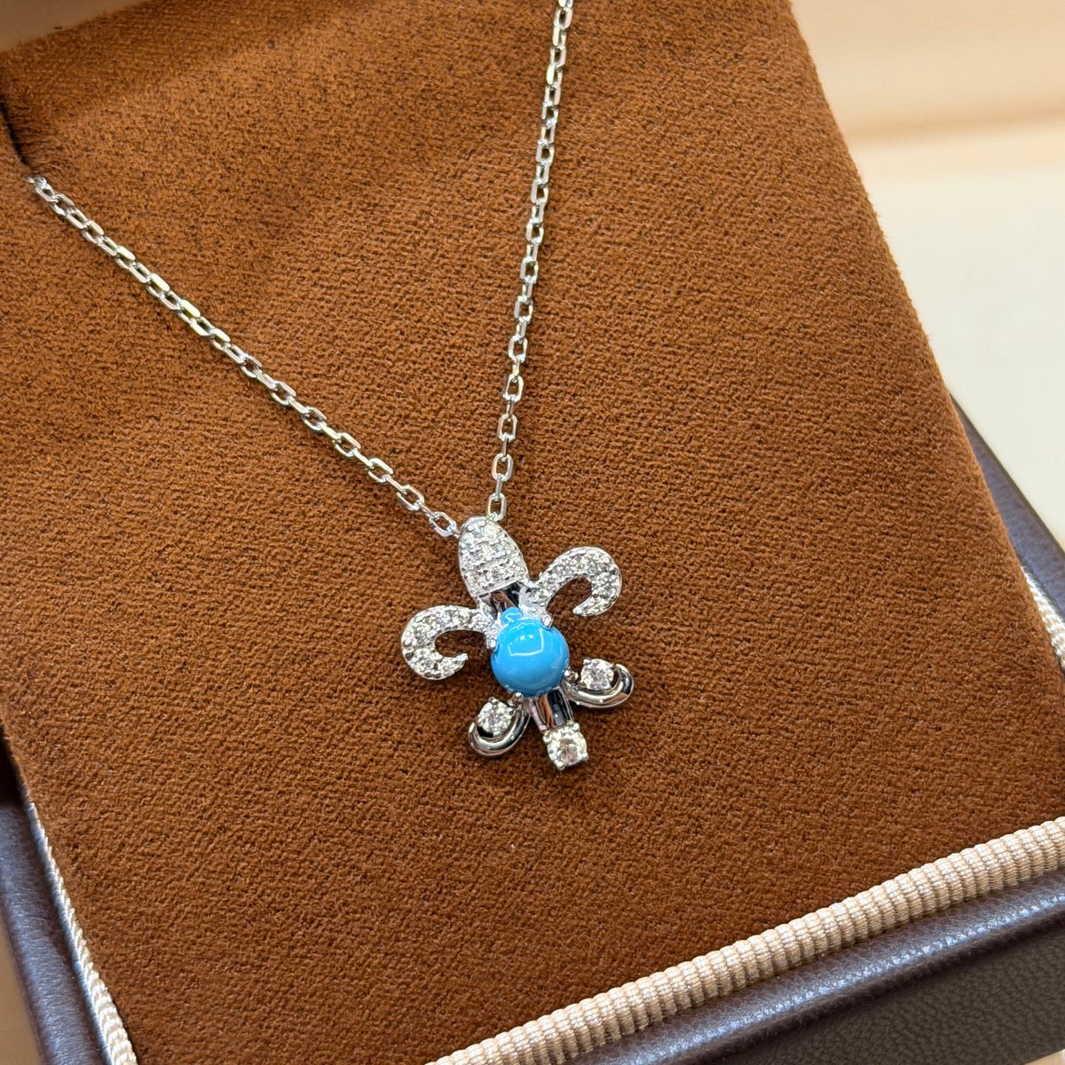 Chrome Hearts Blue Center Fleur Pendant Necklace - album image 1