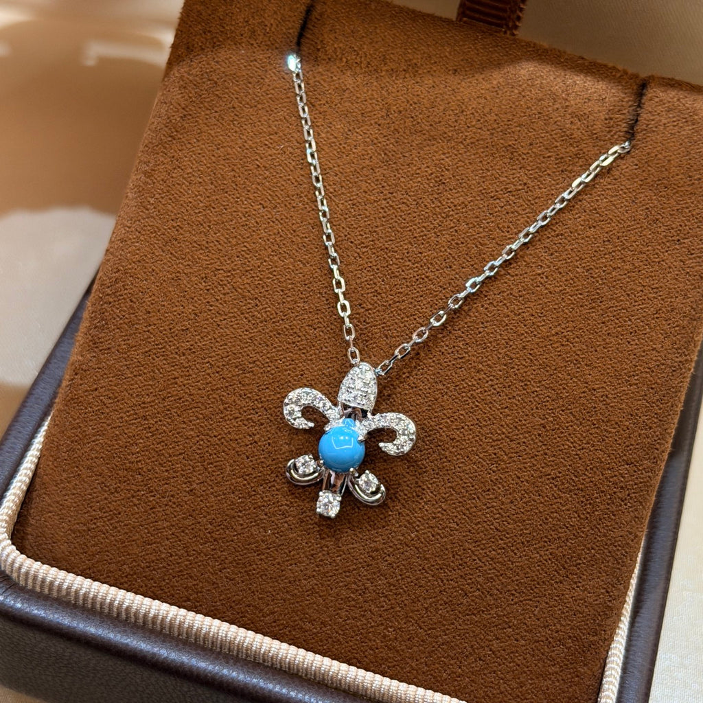 Chrome Hearts Blue Center Fleur Pendant Necklace - album image 7