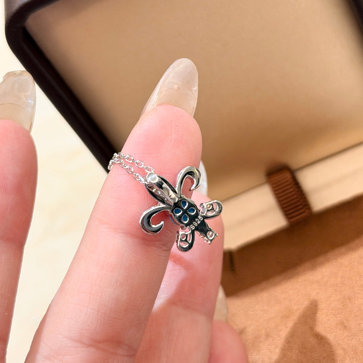 Chrome Hearts Blue Center Fleur Pendant Necklace - album image 8