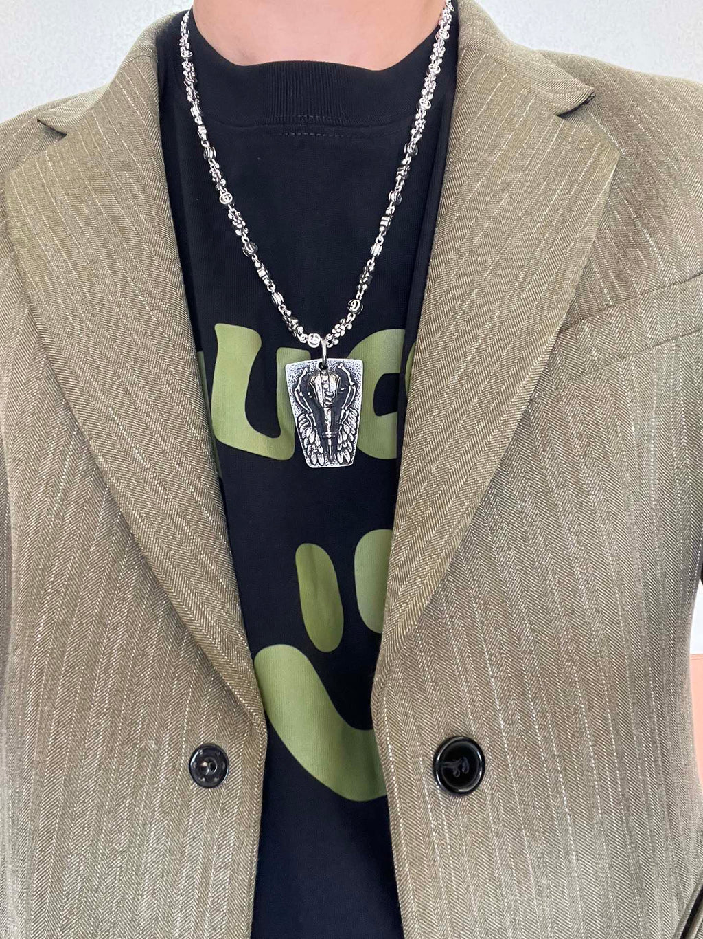 Gucci Anger Forest Interlocking G Antiqued Chain Necklace - album image 7