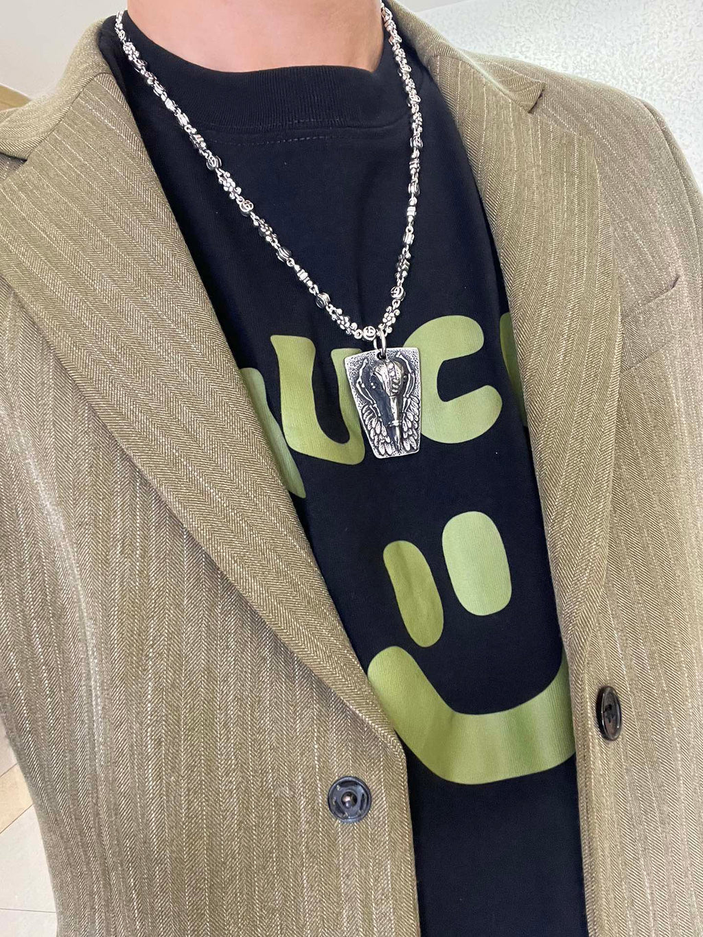 Gucci Anger Forest Interlocking G Antiqued Chain Necklace - album image 4