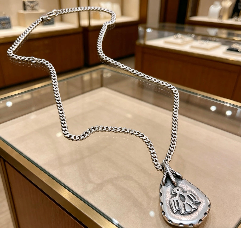 Gucci Anger Forest Interlocking G Antique Silver-Tone Silver-Tone Antiqued Chain Necklace - album image 4