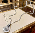 Gucci Anger Forest Interlocking G Antique Silver-Tone Silver-Tone Antiqued Chain Necklace - album image 1