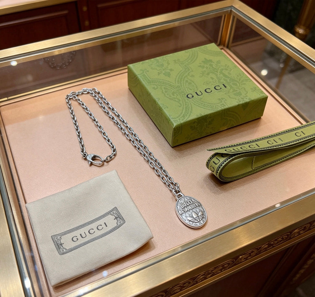Gucci Anger Forest Interlocking G Antique Silver-Tone Silver-Tone Antiqued Chain Necklace - album image 7