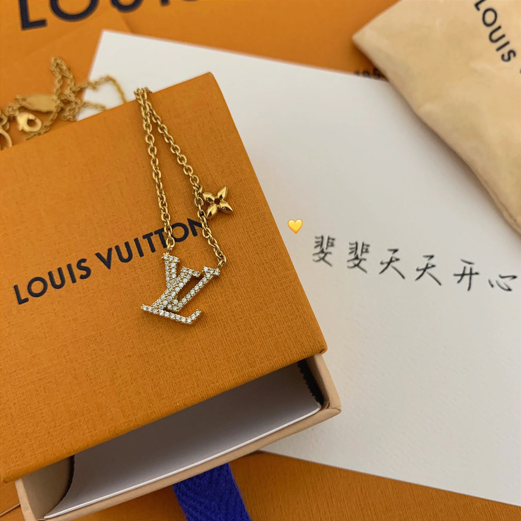 Louis Vuitton Gold-Tone Crystal Accent Necklace - album image 4