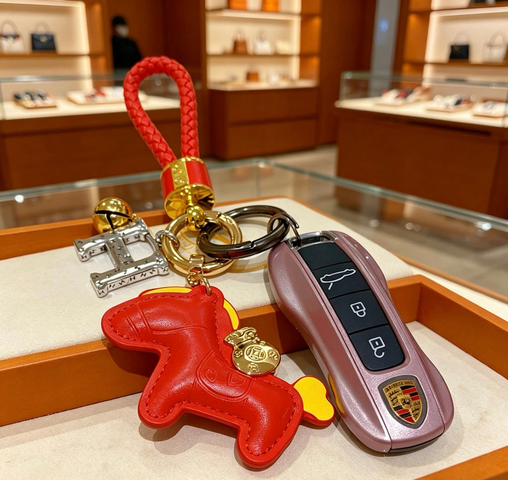 Hermès Red Horse and Purple Tag Keychain - album image 1