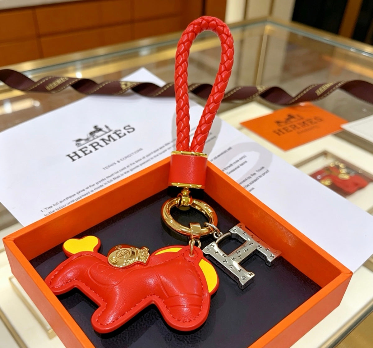 Hermès Red Horse and Purple Tag Keychain - album image 6