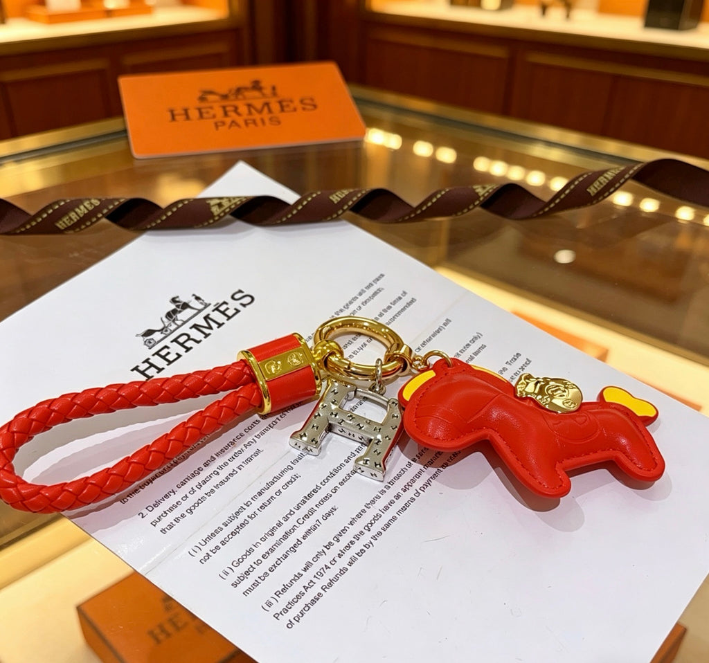 Hermès Red Horse and Purple Tag Keychain - album image 2