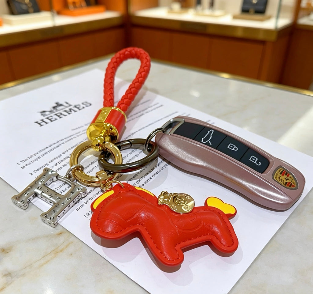 Hermès Red Horse and Purple Tag Keychain - album image 5
