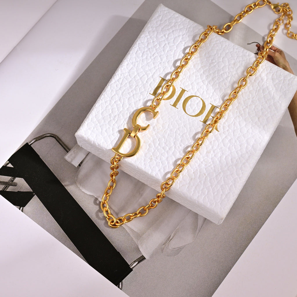 Dior Gold-Tone Letter Chain Necklace - product image 1