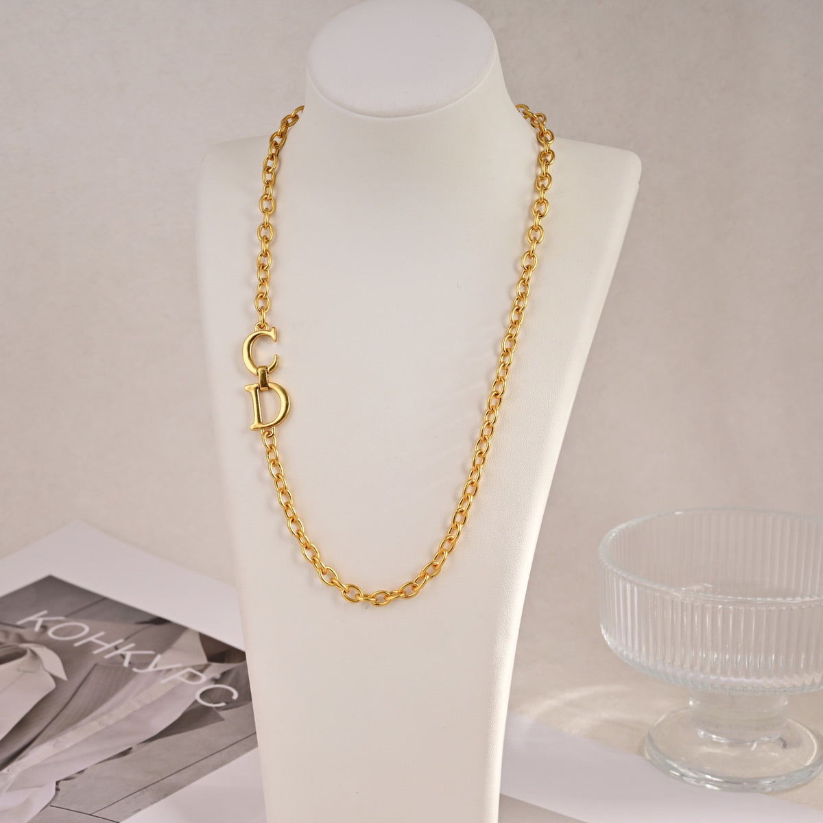 Dior Gold-Tone Letter Chain Necklace - product image 3