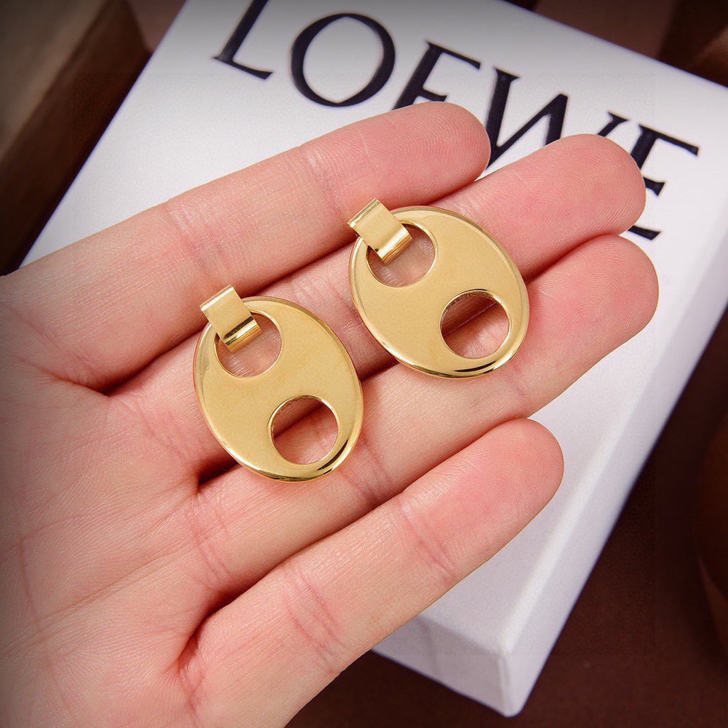 Loewe Gold-Tone Oval Cutout Earrings - product image 4
