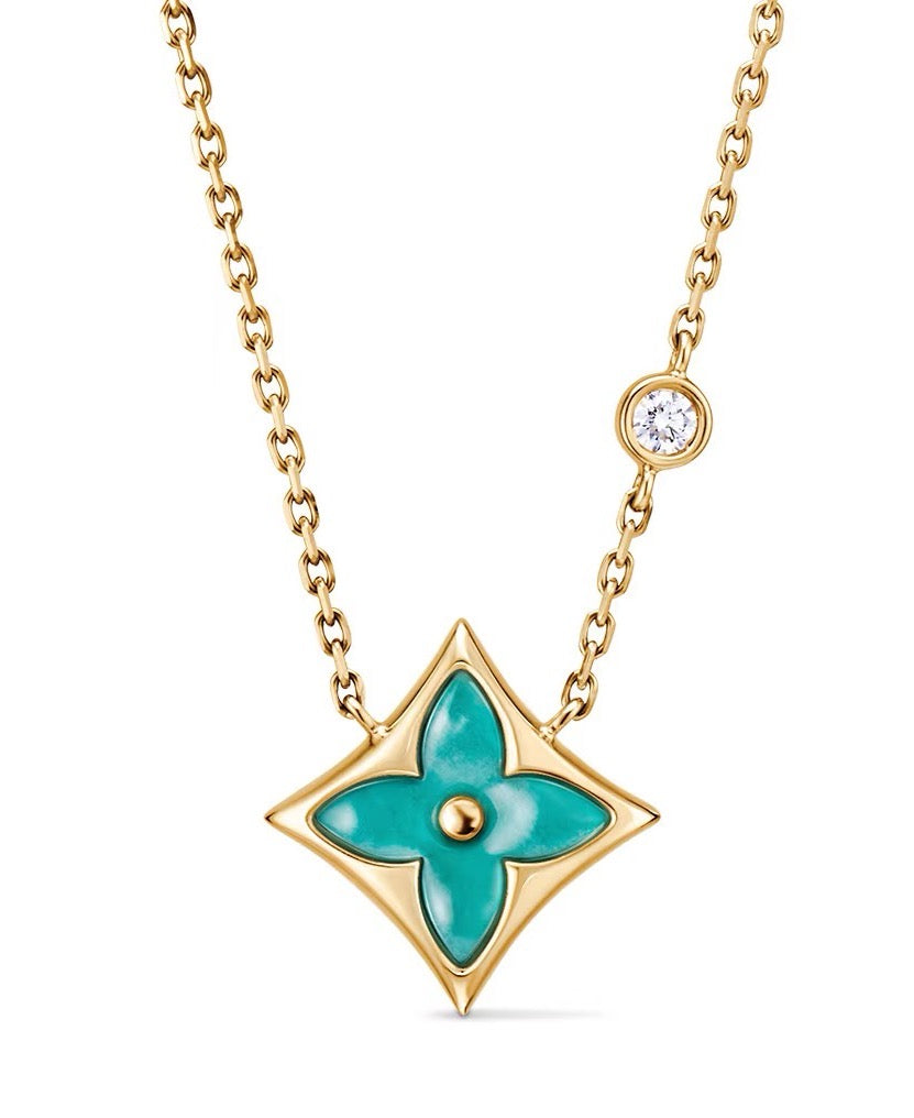 Louis Vuitton Amazonite Monogram Necklace - album image 1