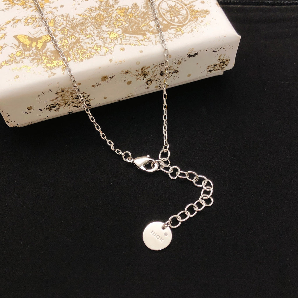Dior Silver-Tone Double-Loop Pearl-Look Necklace - product image 6