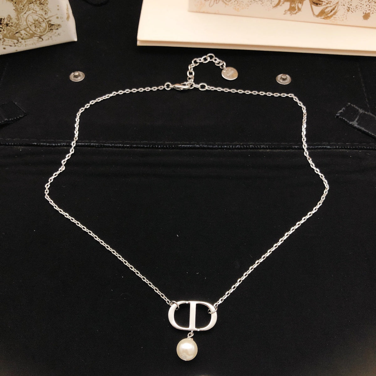 Dior Silver-Tone Double-Loop Pearl-Look Necklace - product image 2