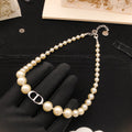 Dior Silver-Tone CD Graduated Pearl-Look Necklace - product image 1