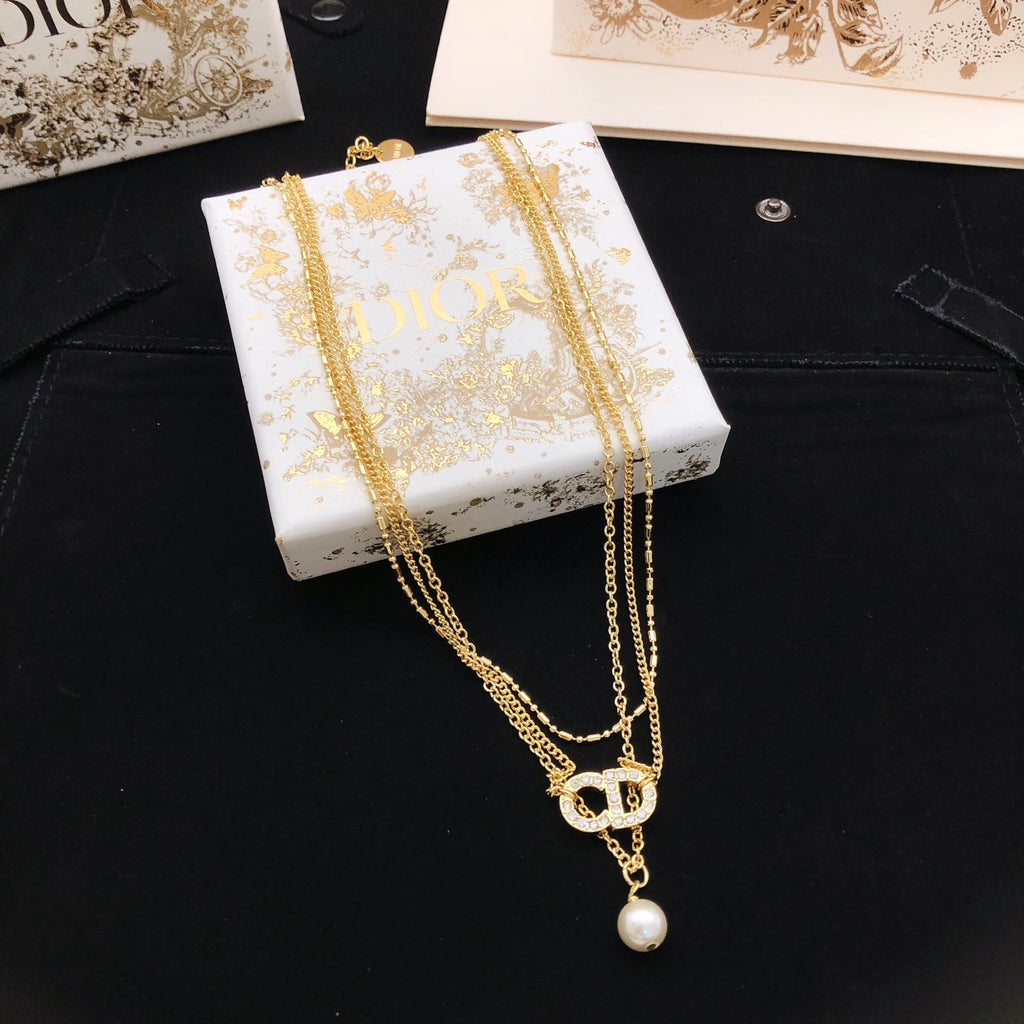 Dior Layered CD Pearl-Look Pendant Necklace - product image 1