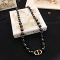 Dior Black Bead CD Necklace - product image 1