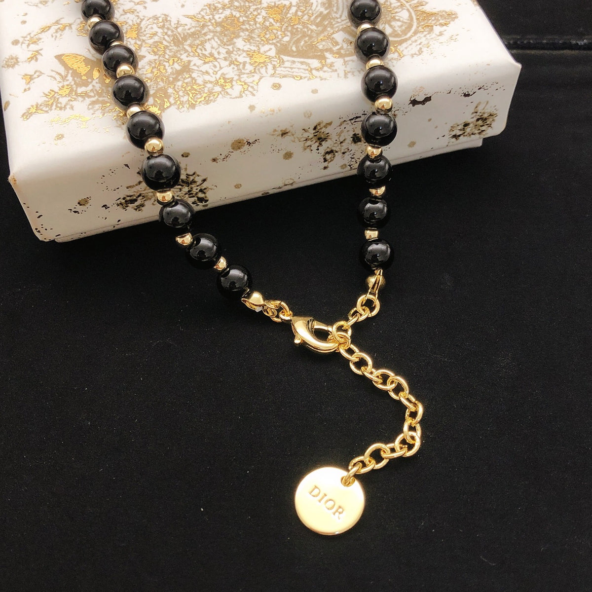Dior Black Bead CD Necklace - product image 2