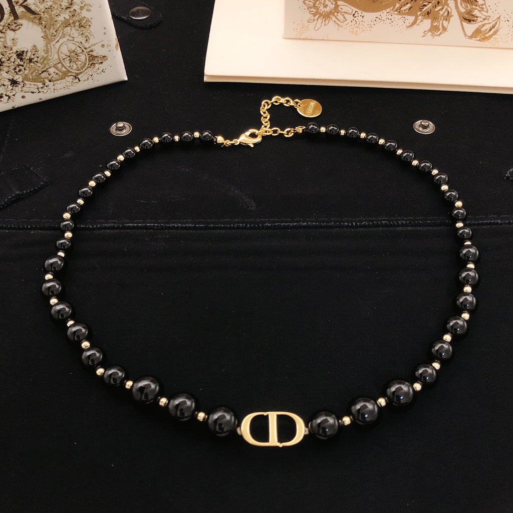 Dior Black Bead CD Necklace - product image 3