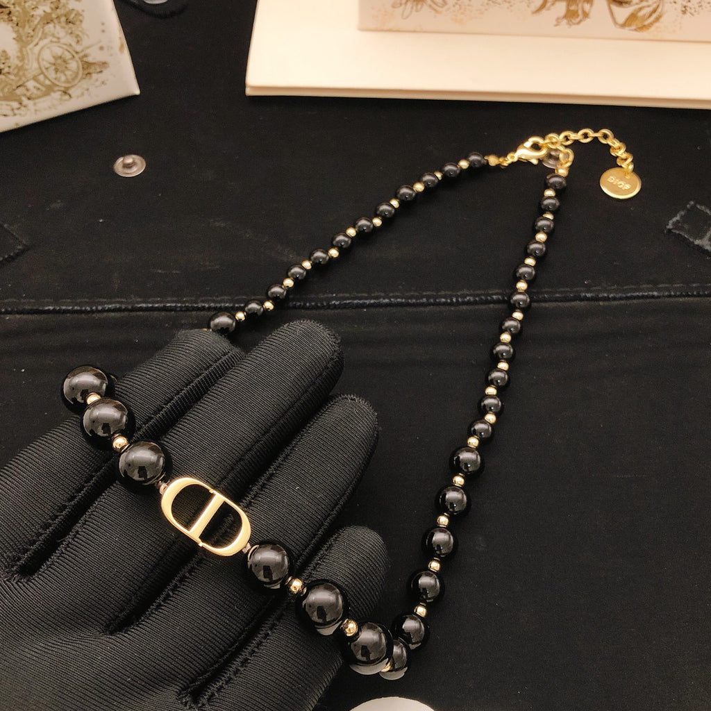 Dior Black Bead CD Necklace - product image 4