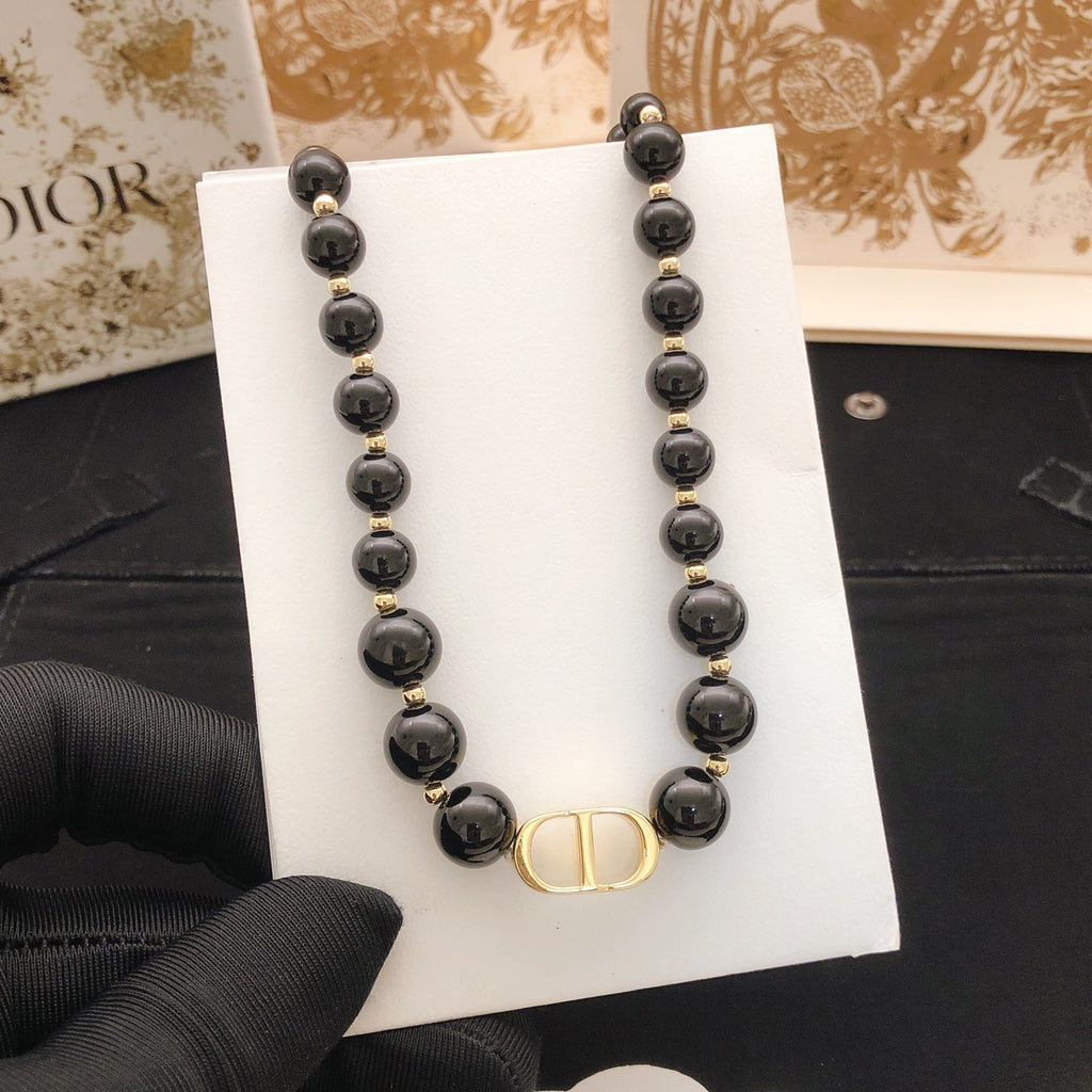 Dior Black Bead CD Necklace - product image 5