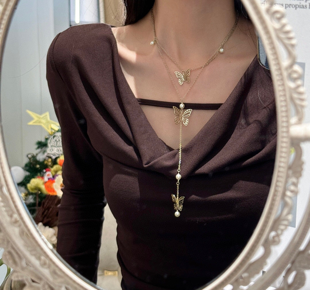 Dior Butterfly Layered Long Necklace - product image 10