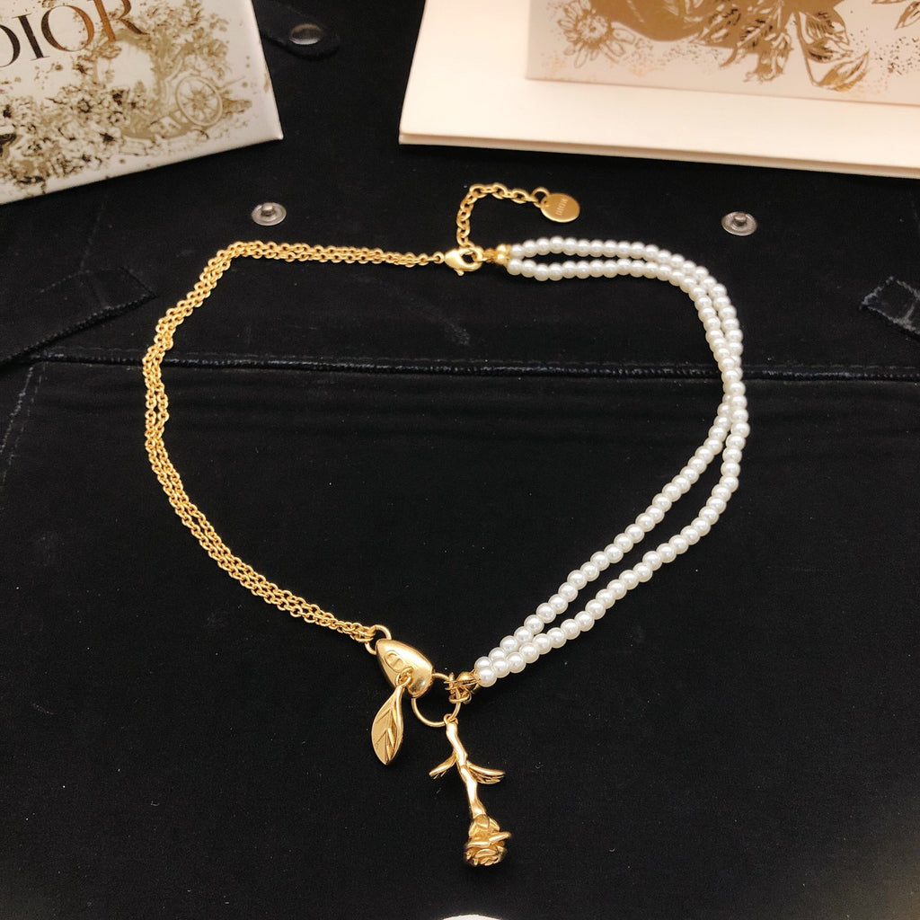 Dior Bow and Pearl-Look Draped Necklace - product image 2