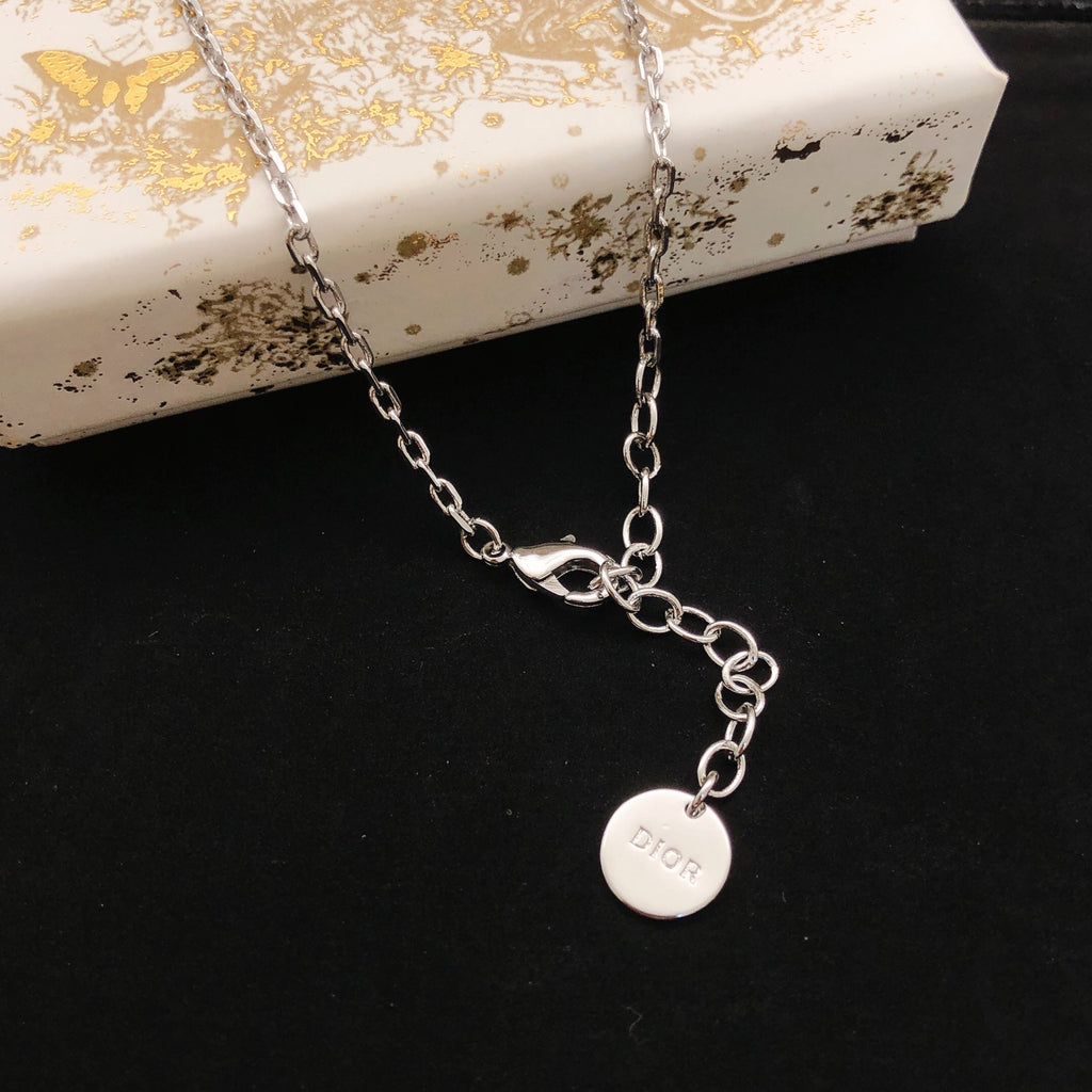 Dior Silver-Tone CD Tiny Drop Necklace - product image 2