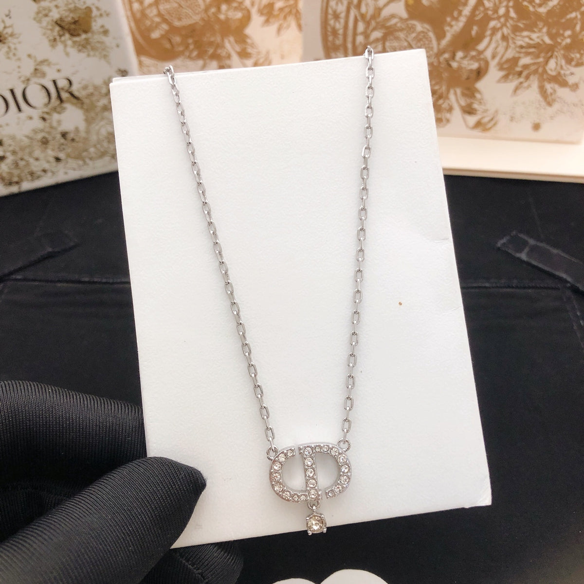 Dior Silver-Tone CD Tiny Drop Necklace - product image 5