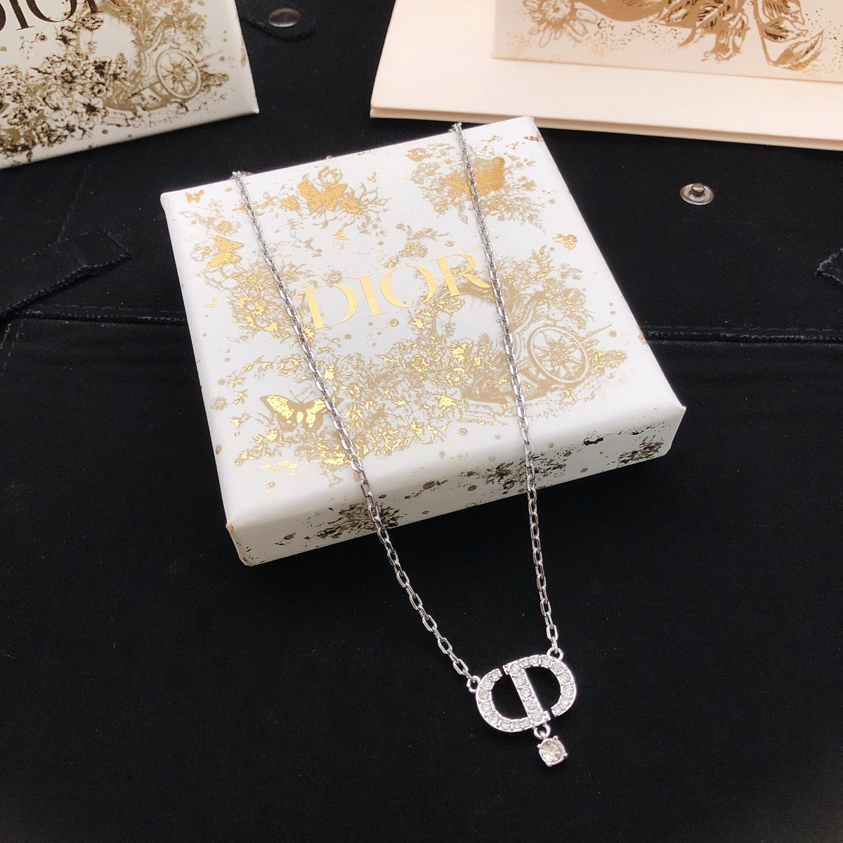 Dior Silver-Tone CD Tiny Drop Necklace - product image 1