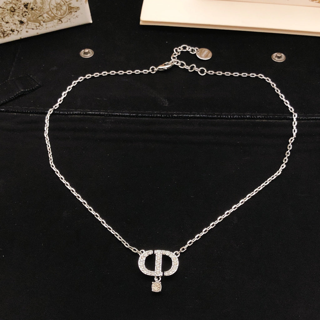 Dior Silver-Tone CD Tiny Drop Necklace - product image 3