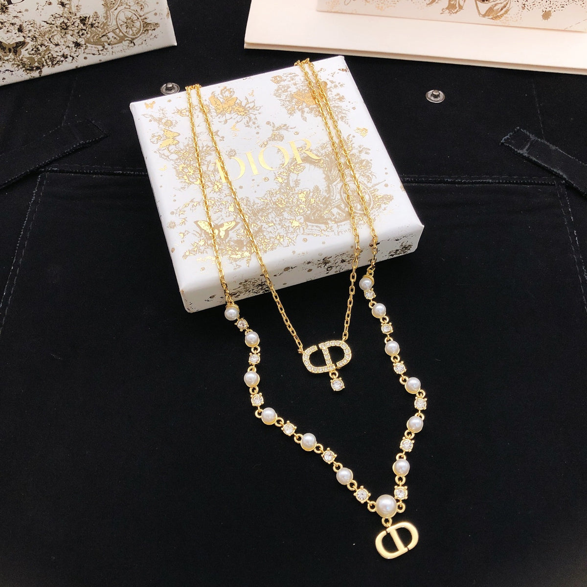 Dior Layered Pearl-Look CD Necklace - product image 1