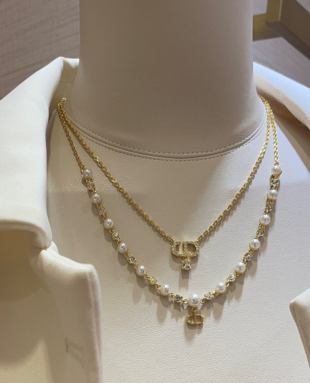 Dior Layered Pearl-Look CD Necklace - product image 8