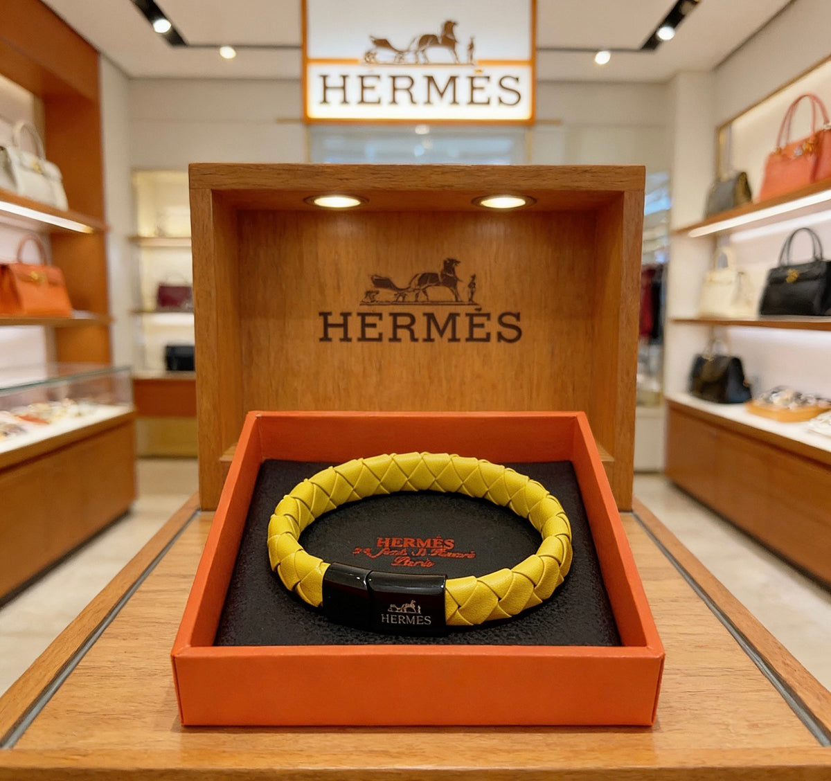 Hermès Gold-Tone Polished H Band Ring - album image 5