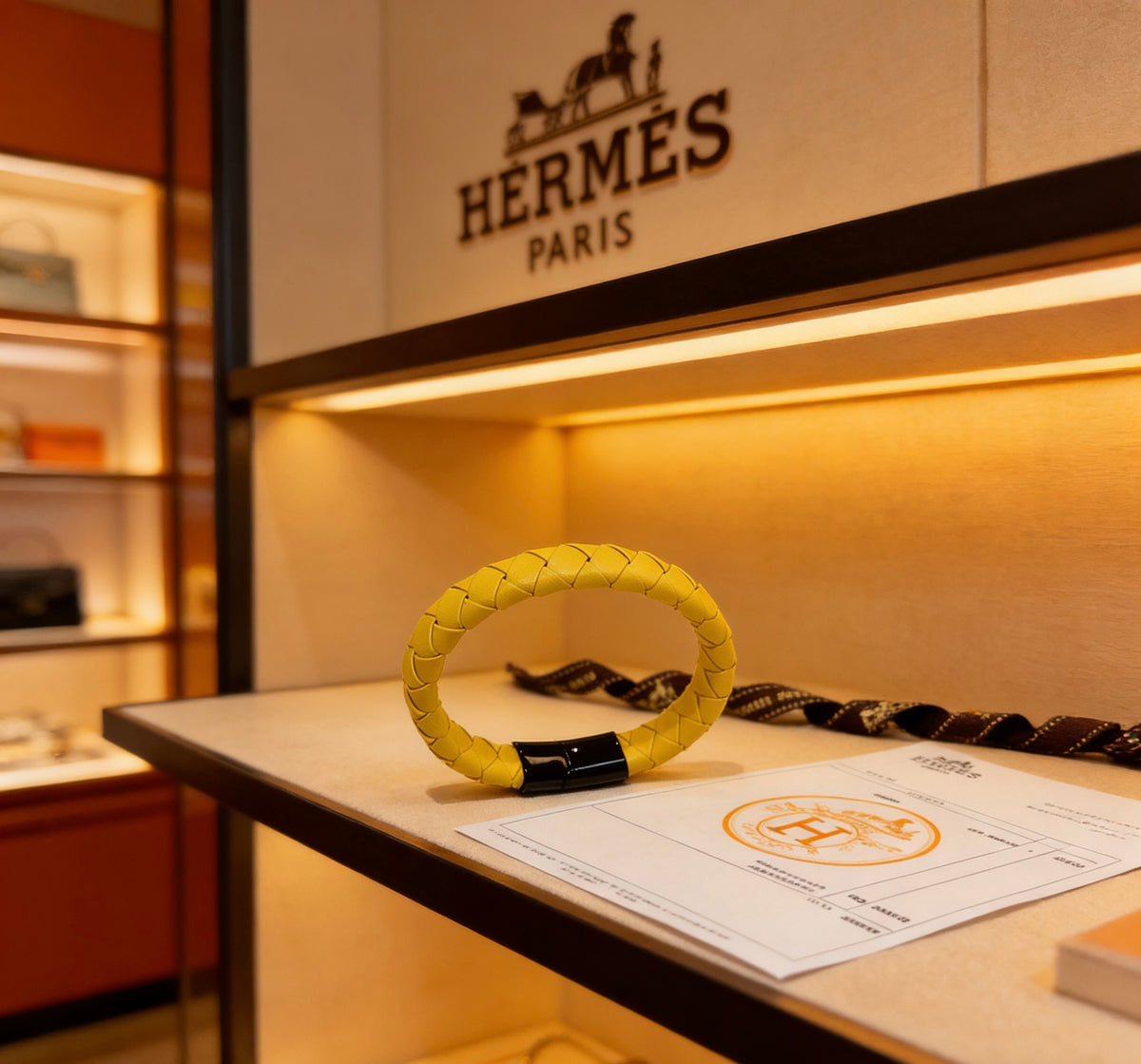 Hermès Gold-Tone Polished H Band Ring - album image 1